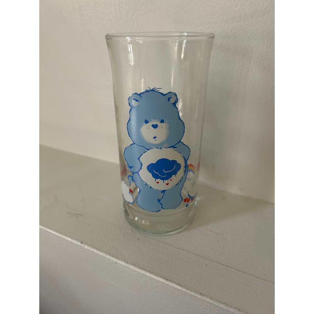 Vintage 1983 Care Bears Grumpy Bear Pizza Hut Collector Glass Limited Edition